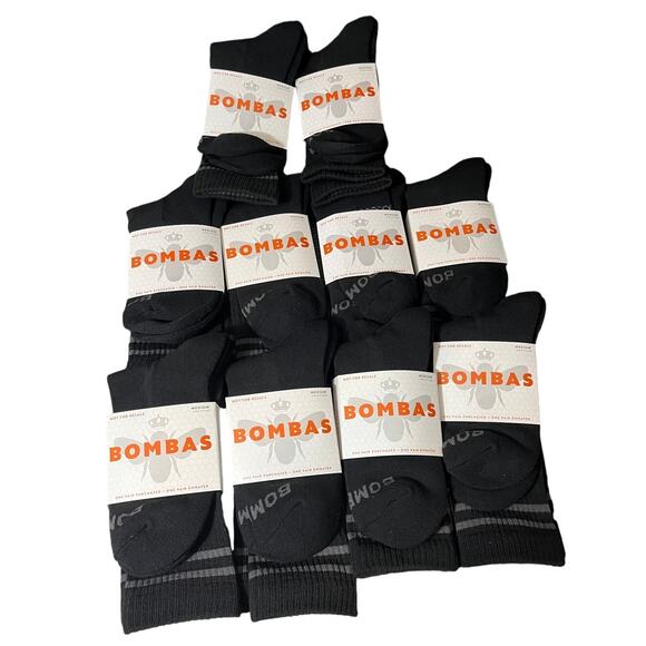 Bombas Other - Bombas Calf Socks Men Shoe Size 6-9 Honeycomb Arch Black Lot‎ of 10 Pairs Medium
